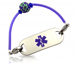 Violet Purple Rubber Medical ID Bracelet - lifesavingengraving.co.uk